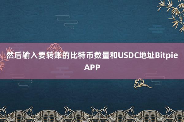 然后输入要转账的比特币数量和USDC地址BitpieAPP