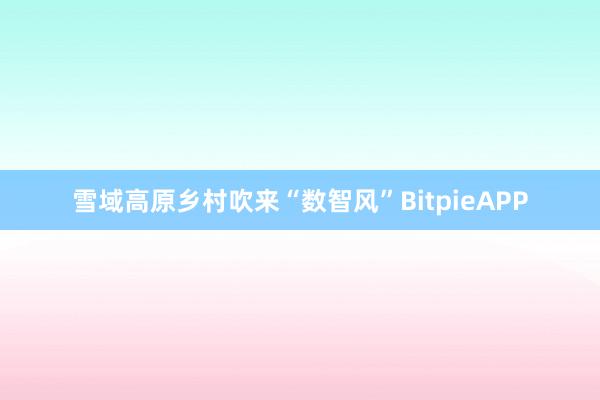 雪域高原乡村吹来“数智风”BitpieAPP