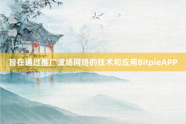 旨在通过推广波场网络的技术和应用BitpieAPP