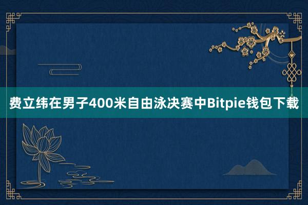 费立纬在男子400米自由泳决赛中Bitpie钱包下载