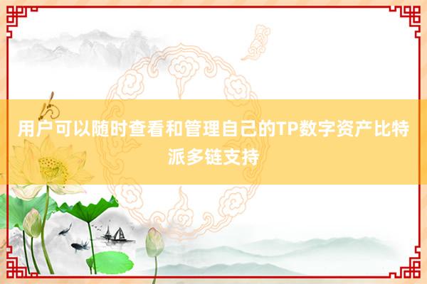 用户可以随时查看和管理自己的TP数字资产比特派多链支持