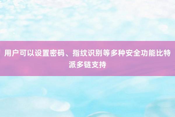 用户可以设置密码、指纹识别等多种安全功能比特派多链支持