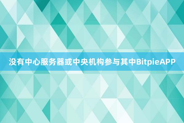 没有中心服务器或中央机构参与其中BitpieAPP