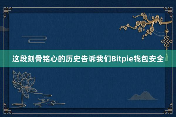 这段刻骨铭心的历史告诉我们Bitpie钱包安全